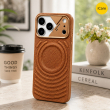 Textured Leather MagSafe Case for iPhone 15, iPhone 16, iPhone 17, iPhone 17 Pro &amp; iPhone 17 Pro Max | Premium Protective Cover &ndash; iPhone 17 ProMax Brown | iCare