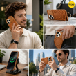 Textured Leather MagSafe Case for iPhone 15, iPhone 16, iPhone 17, iPhone 17 Pro &amp; iPhone 17 Pro Max | Premium Protective Cover &ndash; iPhone 17 ProMax Brown | iCare
