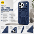 Textured Leather MagSafe Case for iPhone 15, iPhone 16, iPhone 17, iPhone 17 Pro &amp; iPhone 17 Pro Max | Premium Protective Cover &ndash; iPhone 17 ProMax Dark Blue | iCare
