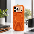 Textured Leather MagSafe Case for iPhone 15, iPhone 16, iPhone 17, iPhone 17 Pro &amp; iPhone 17 Pro Max | Premium Protective Cover &ndash; iPhone 17 ProMax Orange | iCare