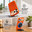 Textured Leather MagSafe Case for iPhone 15, iPhone 16, iPhone 17, iPhone 17 Pro &amp; iPhone 17 Pro Max | Premium Protective Cover &ndash; iPhone 17 ProMax Orange | iCare