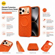 Textured Leather MagSafe Case for iPhone 15, iPhone 16, iPhone 17, iPhone 17 Pro &amp; iPhone 17 Pro Max | Premium Protective Cover &ndash; iPhone 17 ProMax Orange | iCare