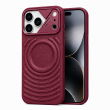 Textured Leather MagSafe Case for iPhone 15, iPhone 16, iPhone 17, iPhone 17 Pro &amp; iPhone 17 Pro Max | Premium Protective Cover &ndash; iPhone 17 ProMax Wine Red | iCare