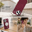 Textured Leather MagSafe Case for iPhone 15, iPhone 16, iPhone 17, iPhone 17 Pro &amp; iPhone 17 Pro Max | Premium Protective Cover &ndash; iPhone 17 ProMax Wine Red | iCare