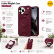 Textured Leather MagSafe Case for iPhone 15, iPhone 16, iPhone 17, iPhone 17 Pro &amp; iPhone 17 Pro Max | Premium Protective Cover &ndash; iPhone 17 ProMax Wine Red | iCare