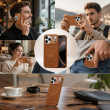 Textured Leather MagSafe Case for iPhone 15, iPhone 16, iPhone 17, iPhone 17 Pro &amp; iPhone 17 Pro Max | Premium Protective Cover &ndash; iPhone 18 Pro Brown | iCare