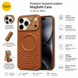 Textured Leather MagSafe Case for iPhone 15, iPhone 16, iPhone 17, iPhone 17 Pro &amp; iPhone 17 Pro Max | Premium Protective Cover &ndash; iPhone 18 Pro Brown | iCare