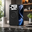 Textured Leather MagSafe Case for iPhone 15, iPhone 16, iPhone 17, iPhone 17 Pro &amp; iPhone 17 Pro Max | Premium Protective Cover &ndash; iPhone 18 Pro Black | iCare