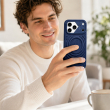 Textured Leather MagSafe Case for iPhone 15, iPhone 16, iPhone 17, iPhone 17 Pro &amp; iPhone 17 Pro Max | Premium Protective Cover &ndash; iPhone 18 Pro Dark Blue | iCare