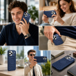 Textured Leather MagSafe Case for iPhone 15, iPhone 16, iPhone 17, iPhone 17 Pro &amp; iPhone 17 Pro Max | Premium Protective Cover &ndash; iPhone 18 Pro Dark Blue | iCare
