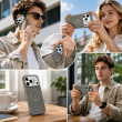 Textured Leather MagSafe Case for iPhone 15, iPhone 16, iPhone 17, iPhone 17 Pro &amp; iPhone 17 Pro Max | Premium Protective Cover &ndash; iPhone 18 Pro Grey | iCare