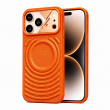 Textured Leather MagSafe Case for iPhone 15, iPhone 16, iPhone 17, iPhone 17 Pro &amp; iPhone 17 Pro Max | Premium Protective Cover &ndash; iPhone 18 Pro Orange | iCare