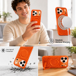 Textured Leather MagSafe Case for iPhone 15, iPhone 16, iPhone 17, iPhone 17 Pro &amp; iPhone 17 Pro Max | Premium Protective Cover &ndash; iPhone 18 Pro Orange | iCare