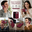 Textured Leather MagSafe Case for iPhone 15, iPhone 16, iPhone 17, iPhone 17 Pro &amp; iPhone 17 Pro Max | Premium Protective Cover &ndash; iPhone 18 Pro Wine Red | iCare