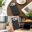 Textured Leather MagSafe Case for iPhone 15, iPhone 16, iPhone 17, iPhone 17 Pro &amp; iPhone 17 Pro Max | Premium Protective Cover &ndash; iPhone 18 ProMax Black | iCare