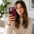 Textured Leather MagSafe Case for iPhone 15, iPhone 16, iPhone 17, iPhone 17 Pro &amp; iPhone 17 Pro Max | Premium Protective Cover &ndash; iPhone 18 ProMax Wine Red | iCare