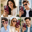 Textured Leather MagSafe Case for iPhone 15, iPhone 16, iPhone 17, iPhone 17 Pro &amp; iPhone 17 Pro Max | Premium Protective Cover &ndash; iPhone 18 ProMax Wine Red | iCare