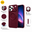 Textured Leather MagSafe Case for iPhone 15, iPhone 16, iPhone 17, iPhone 17 Pro &amp; iPhone 17 Pro Max | Premium Protective Cover &ndash; iPhone 18 ProMax Wine Red | iCare