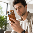 Textured Leather MagSafe Case for iPhone 15, iPhone 16, iPhone 17, iPhone 17 Pro &amp; iPhone 17 Pro Max | Premium Protective Cover &ndash; iPhone 18 ProMax Brown | iCare
