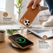 Textured Leather MagSafe Case for iPhone 15, iPhone 16, iPhone 17, iPhone 17 Pro &amp; iPhone 17 Pro Max | Premium Protective Cover &ndash; iPhone 18 ProMax Brown | iCare