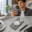Textured Leather MagSafe Case for iPhone 15, iPhone 16, iPhone 17, iPhone 17 Pro &amp; iPhone 17 Pro Max | Premium Protective Cover &ndash; iPhone 18 ProMax Grey | iCare