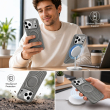 Textured Leather MagSafe Case for iPhone 15, iPhone 16, iPhone 17, iPhone 17 Pro &amp; iPhone 17 Pro Max | Premium Protective Cover &ndash; iPhone 18 ProMax Grey | iCare