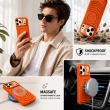 Textured Leather MagSafe Case for iPhone 15, iPhone 16, iPhone 17, iPhone 17 Pro &amp; iPhone 17 Pro Max | Premium Protective Cover &ndash; iPhone 18 ProMax Orange | iCare