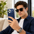 Textured Leather MagSafe Case for iPhone 15, iPhone 16, iPhone 17, iPhone 17 Pro &amp; iPhone 17 Pro Max | Premium Protective Cover &ndash; iPhone 18 ProMax Dark Blue | iCare