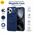 Textured Leather MagSafe Case for iPhone 15, iPhone 16, iPhone 17, iPhone 17 Pro &amp; iPhone 17 Pro Max | Premium Protective Cover &ndash; iPhone 18 ProMax Dark Blue | iCare