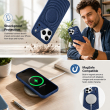 Textured Leather MagSafe Case for iPhone 15, iPhone 16, iPhone 17, iPhone 17 Pro &amp; iPhone 17 Pro Max | Premium Protective Cover &ndash; iPhone 18 ProMax Dark Blue | iCare