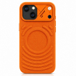 Textured Leather MagSafe Case for iPhone 15, iPhone 16, iPhone 17, iPhone 17 Pro &amp; iPhone 17 Pro Max | Premium Protective Cover &ndash; iPhone 15 Orange | iCare