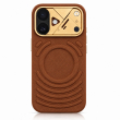 Textured Leather MagSafe Case for iPhone 15, iPhone 16, iPhone 17, iPhone 17 Pro &amp; iPhone 17 Pro Max | Premium Protective Cover &ndash; iPhone 17 Brown | iCare