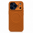 Textured Leather MagSafe Case for iPhone 15, iPhone 16, iPhone 17, iPhone 17 Pro &amp; iPhone 17 Pro Max | Premium Protective Cover &ndash; iPhone 17 Pro Orange | iCare