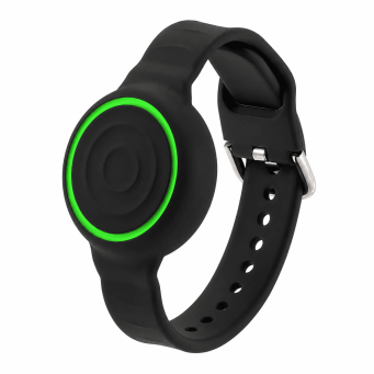 AirTag Full Covered Wrist Strap &ndash; Universal Apple AirTag Protective Silicone Wrist Band with 360&deg; Protection &amp; Adjustable Fit &ndash; Black | iCare