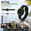 AirTag Full Covered Wrist Strap &ndash; Universal Apple AirTag Protective Silicone Wrist Band with 360&deg; Protection &amp; Adjustable Fit &ndash; Black | iCare