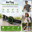 AirTag Full Covered Wrist Strap &ndash; Universal Apple AirTag Protective Silicone Wrist Band with 360&deg; Protection &amp; Adjustable Fit &ndash; Black | iCare