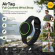AirTag Full Covered Wrist Strap &ndash; Universal Apple AirTag Protective Silicone Wrist Band with 360&deg; Protection &amp; Adjustable Fit &ndash; Black | iCare