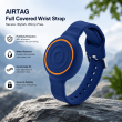 AirTag Full Covered Wrist Strap &ndash; Universal Apple AirTag Protective Silicone Wrist Band with 360&deg; Protection &amp; Adjustable Fit &ndash; Dark Blue | iCare