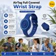 AirTag Full Covered Wrist Strap &ndash; Universal Apple AirTag Protective Silicone Wrist Band with 360&deg; Protection &amp; Adjustable Fit &ndash; Dark Blue | iCare