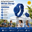 AirTag Full Covered Wrist Strap &ndash; Universal Apple AirTag Protective Silicone Wrist Band with 360&deg; Protection &amp; Adjustable Fit &ndash; Dark Blue | iCare