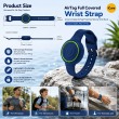 AirTag Full Covered Wrist Strap &ndash; Universal Apple AirTag Protective Silicone Wrist Band with 360&deg; Protection &amp; Adjustable Fit &ndash; Dark Blue | iCare