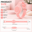 AirTag Full Covered Wrist Strap &ndash; Universal Apple AirTag Protective Silicone Wrist Band with 360&deg; Protection &amp; Adjustable Fit &ndash; Pink | iCare