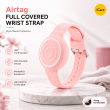AirTag Full Covered Wrist Strap &ndash; Universal Apple AirTag Protective Silicone Wrist Band with 360&deg; Protection &amp; Adjustable Fit &ndash; Pink | iCare
