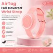 AirTag Full Covered Wrist Strap &ndash; Universal Apple AirTag Protective Silicone Wrist Band with 360&deg; Protection &amp; Adjustable Fit &ndash; Pink | iCare