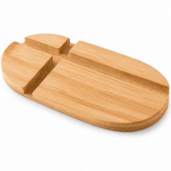 Bamboo T Base Mobile Stand &ndash; Universal Wooden Phone Holder for Desk | iCare