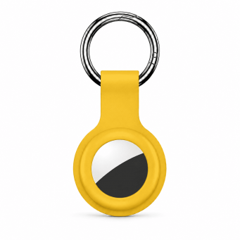 Apple AirTag Silicone Keychain Case, Soft Shockproof Protective Cover with Metal Key Ring for Keys, Bags &amp; Luggage &ndash; yellow | iCare