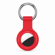 Apple AirTag Silicone Keychain Case, Soft Shockproof Protective Cover with Metal Key Ring for Keys, Bags &amp; Luggage &ndash; Red | iCare