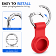 Apple AirTag Silicone Keychain Case, Soft Shockproof Protective Cover with Metal Key Ring for Keys, Bags &amp; Luggage &ndash; Red | iCare