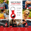 Apple AirTag Silicone Keychain Case, Soft Shockproof Protective Cover with Metal Key Ring for Keys, Bags &amp; Luggage &ndash; Red | iCare