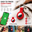 Apple AirTag Silicone Keychain Case, Soft Shockproof Protective Cover with Metal Key Ring for Keys, Bags &amp; Luggage &ndash; Red | iCare